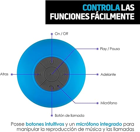 PARLANTE CON BLUETOOTH RESISTENTE AL AGUA Y MANOS LIBRES