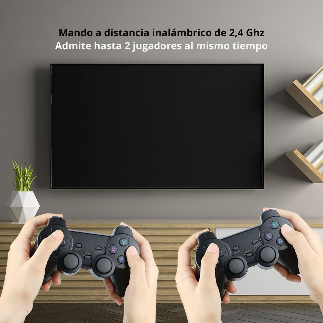 CONSOLA DE JUEGOS RETRO CON DOS CONTROLES